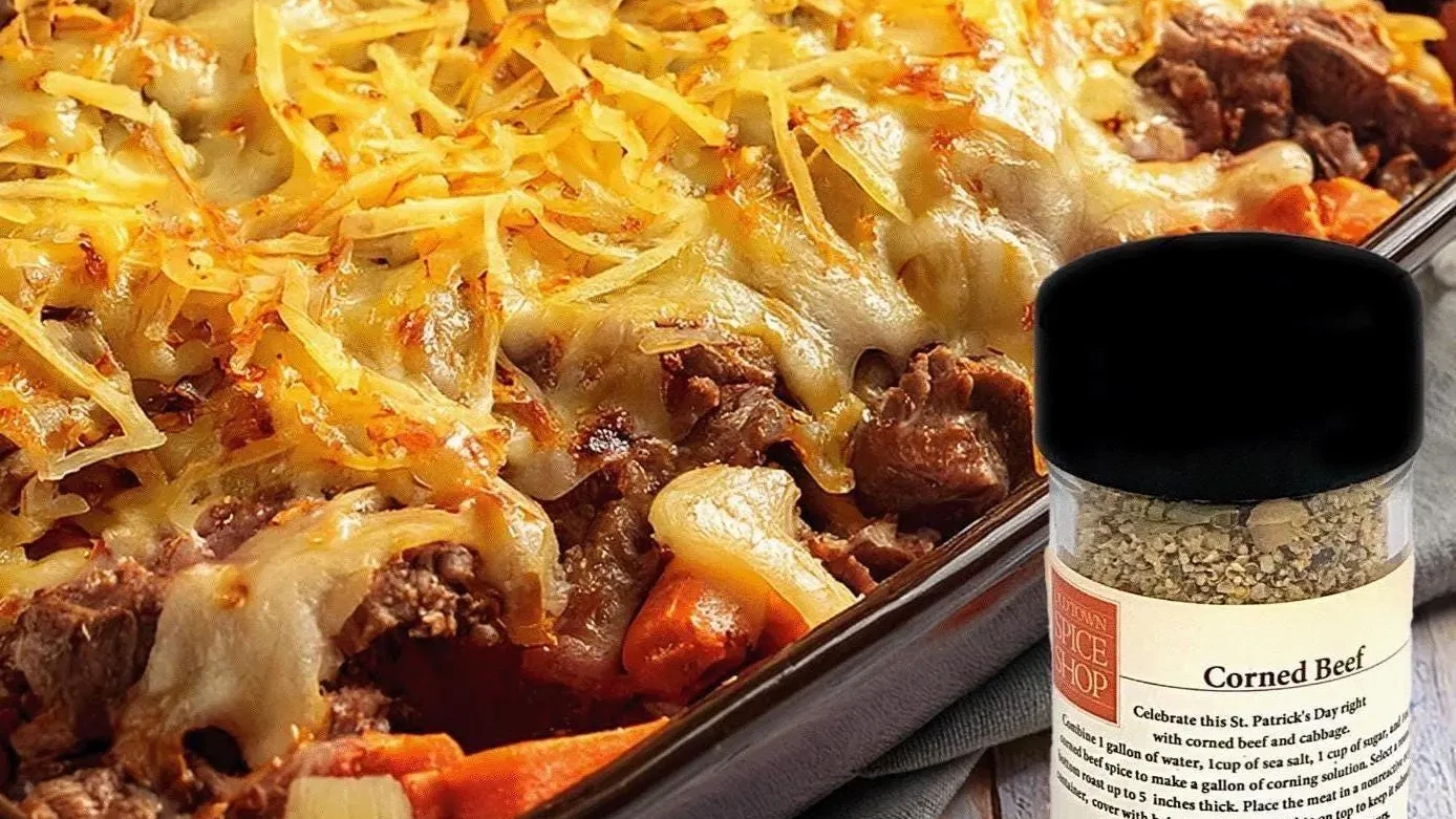 Image of Cheesy Baked Corned Beef and Cabbage