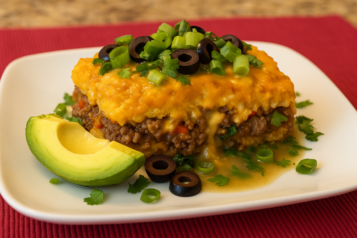 Healthy Tamale Pie Recipe - Chorizio Seasoned and Veggie-Packed