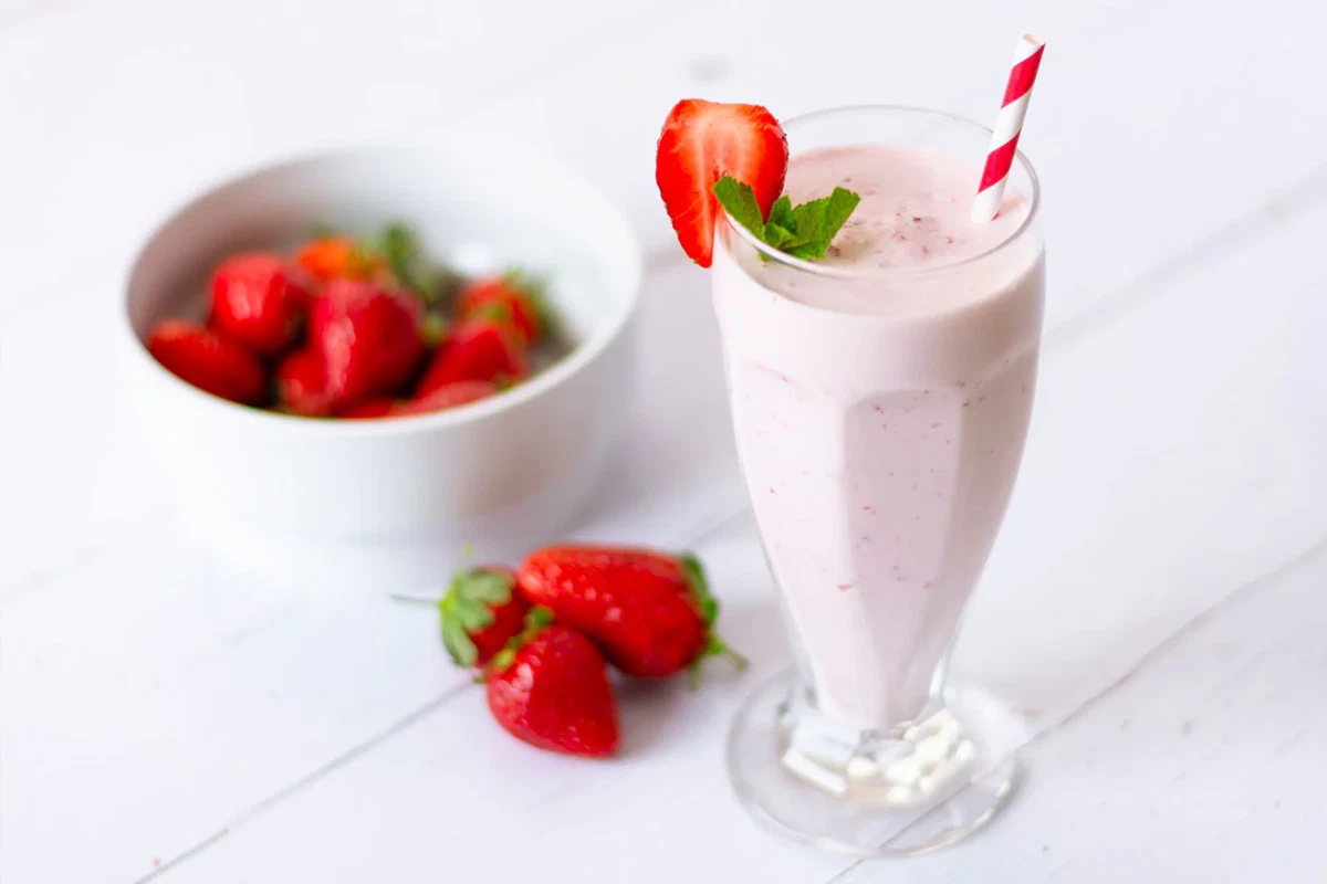 Authentic strawberry milkshake