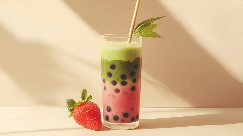 Image of Strawberry Matcha Boba