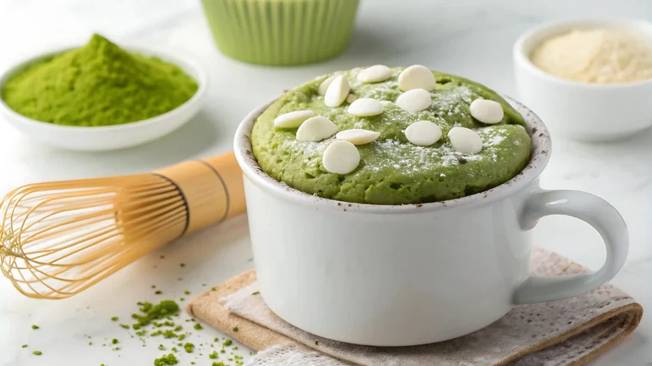 Image of Easy Matcha Mug Cake (Microwaves in 90 Seconds)