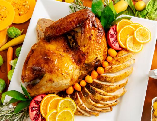 Image of Oaxaca Brined Roasted Turkey with Italian Herb Polenta Stuffing