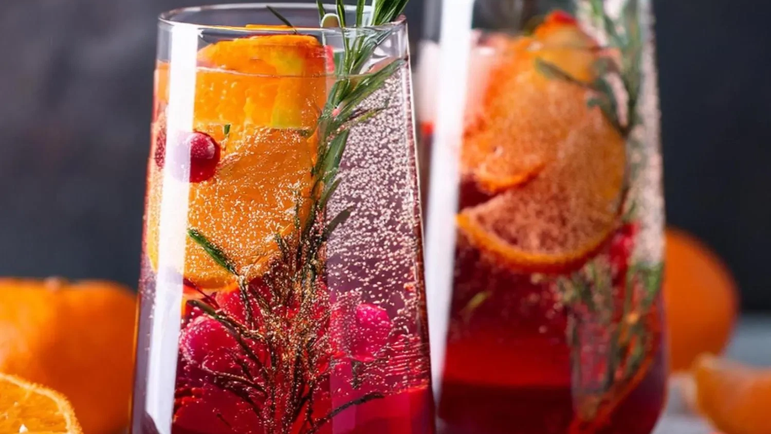 Two glasses of Cranberry Orange Punch