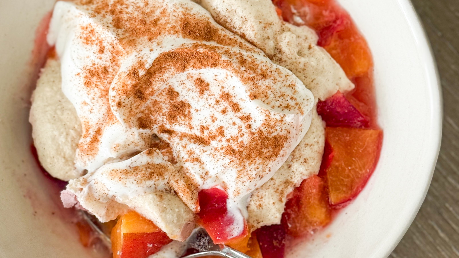 3 Minute Single Serve Protein Peach Cobbler