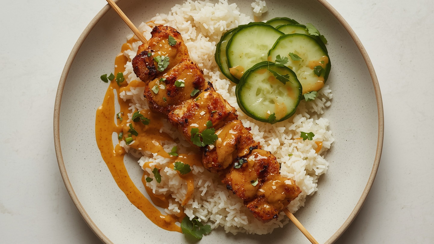 Image of Chicken Satay with Peanut Sauce Recipe