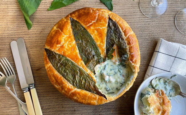 Chicken and Wild Garlic Pie