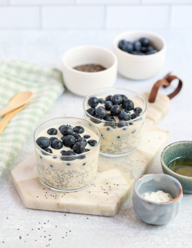 Image of Chia & Cottage Cheese Pudding with Blueberries - Once Upon A Homestead Recipes