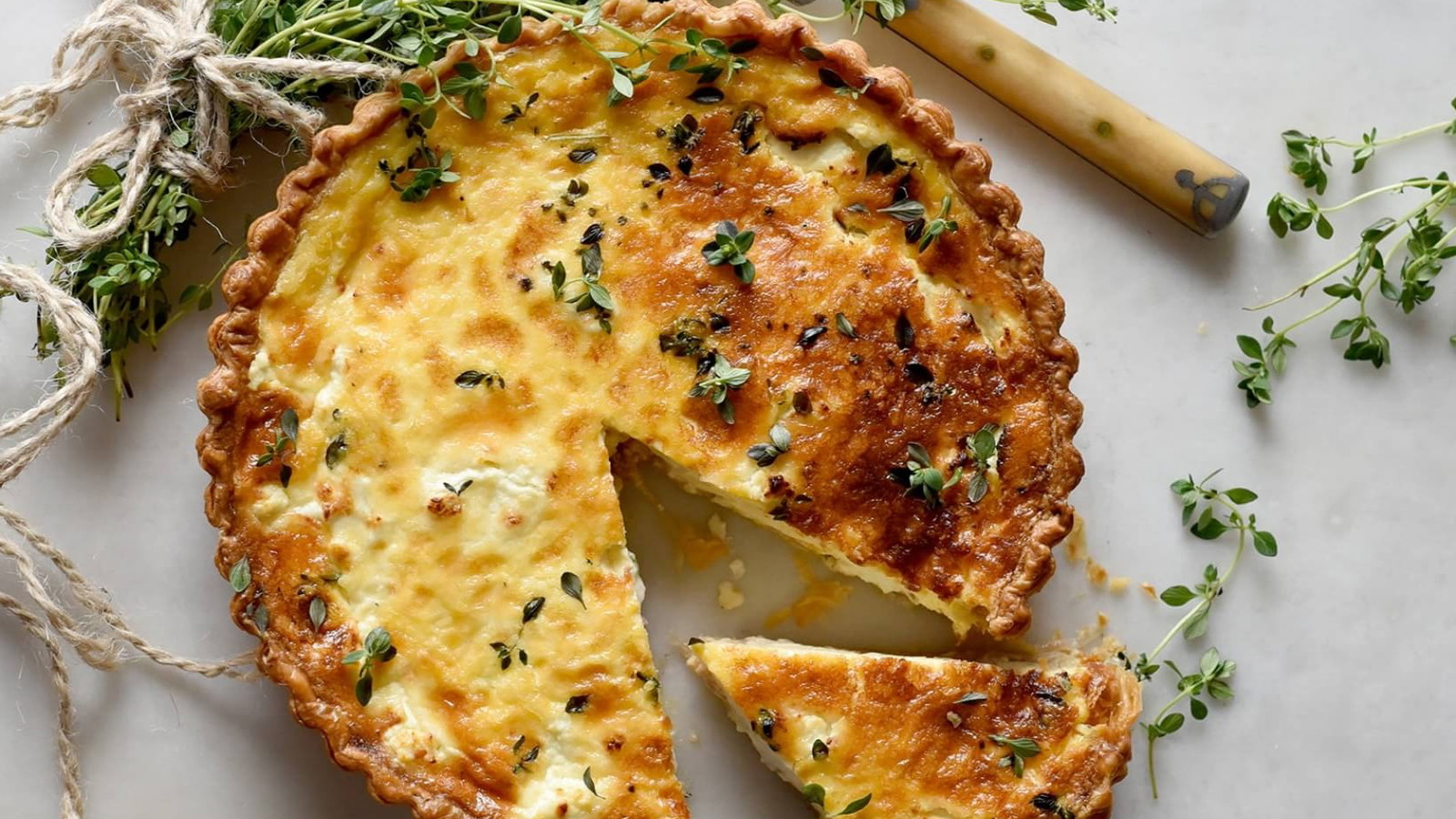 Image of Thyme Onion Tart with Meredith Goat Cheese