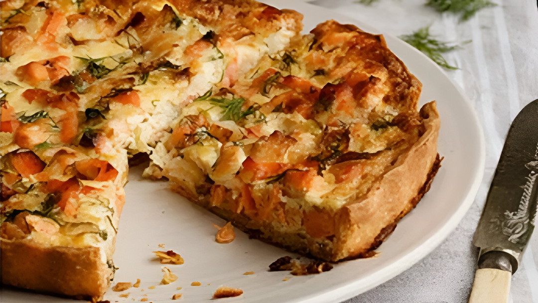 Image of Quiche de salmón y queso de cabra