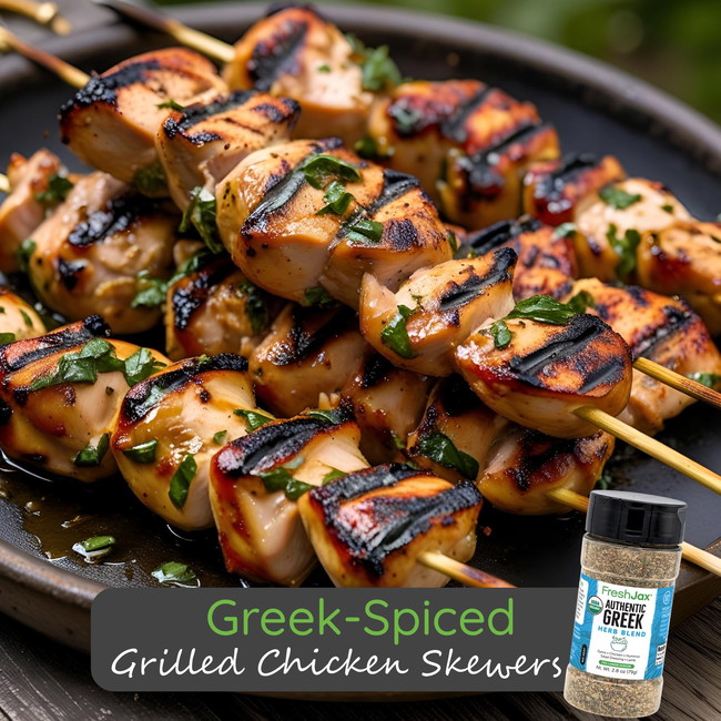 Image of Greek-Spiced Grilled Chicken Skewers