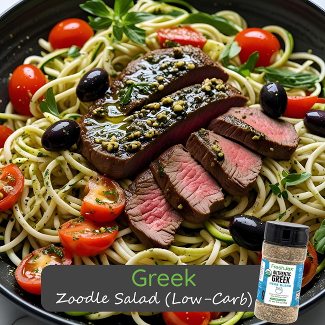 Image of Greek Zoodle Salad (Low-Carb)