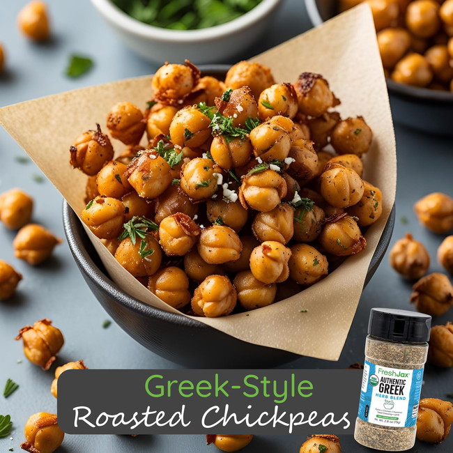 Image of Greek-Style Roasted Chickpeas (Snack)