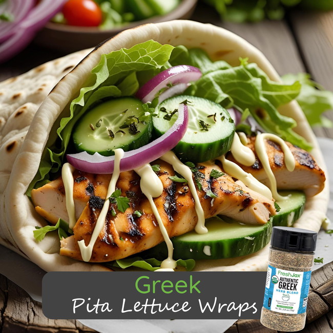 Image of Greek Pita Lettuce Wraps