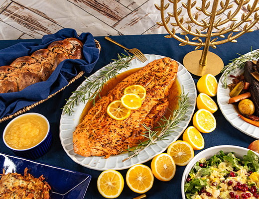 Image of Pan Seared & Baked Salmon with Citrus-Hot Honey Glaze