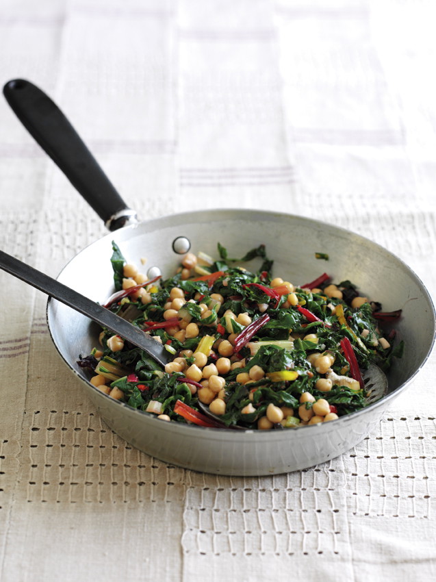 Swiss Chard with Chickpeas & Chilli