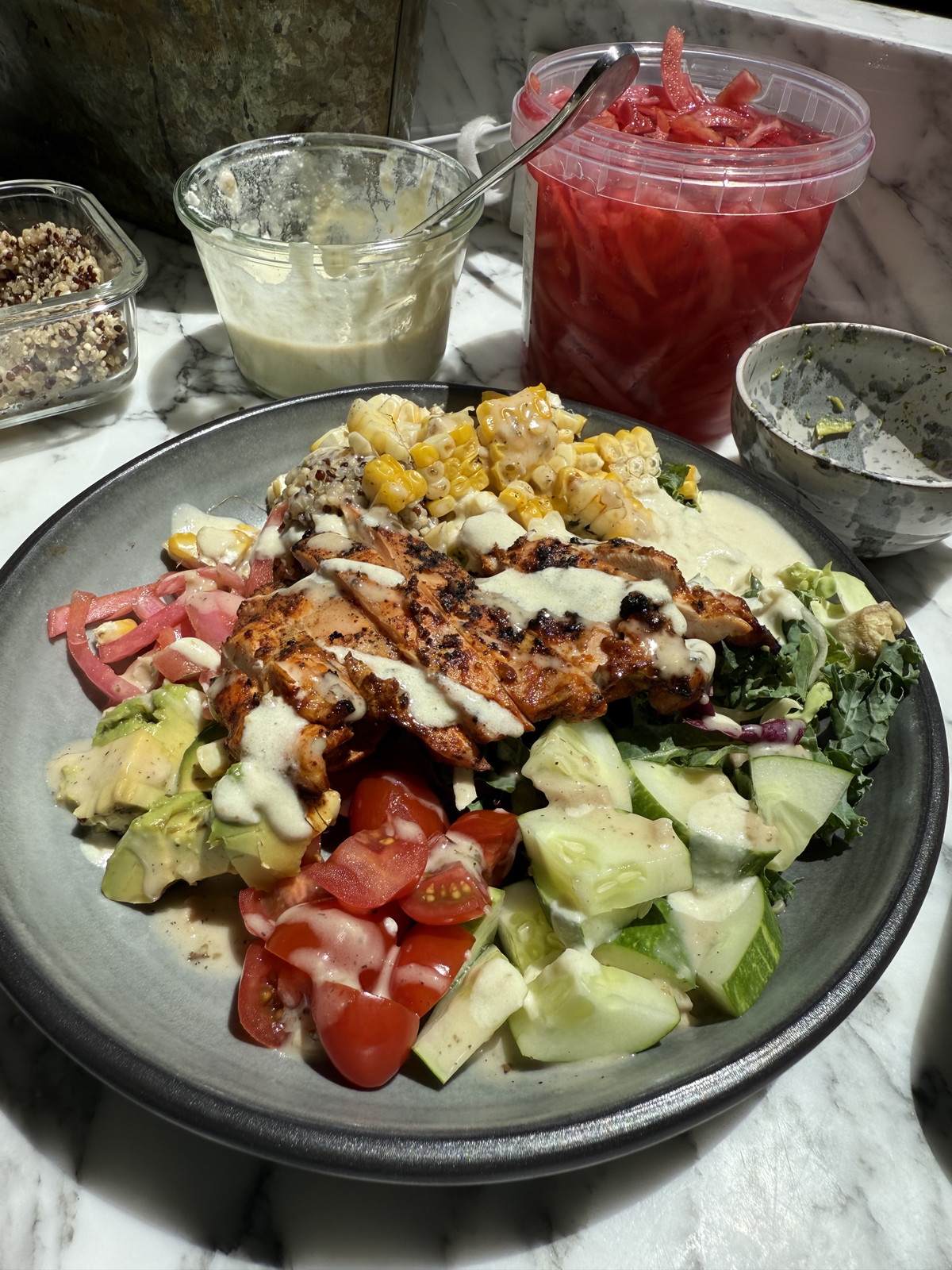 Harissa Chicken Avocado Bowls