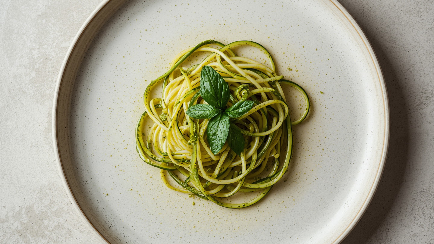 Image of Zucchini Noodles with Pesto Recipe
