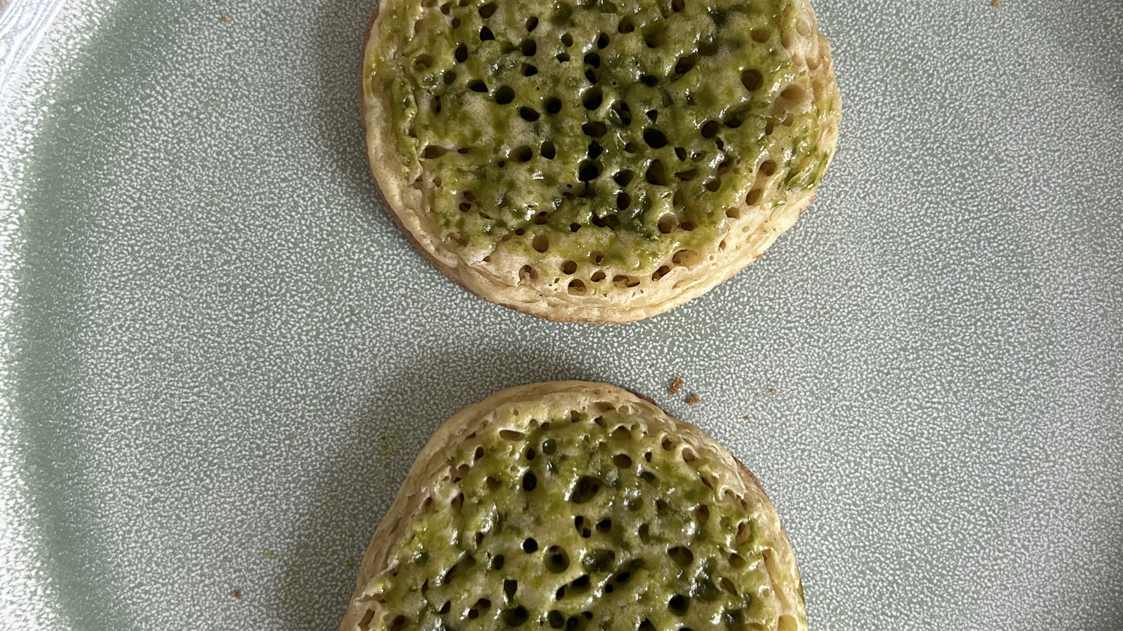 Image of Matcha Butter Crumpet Recipe