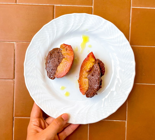 Image of Baked Peaches with Chocolate Mousse