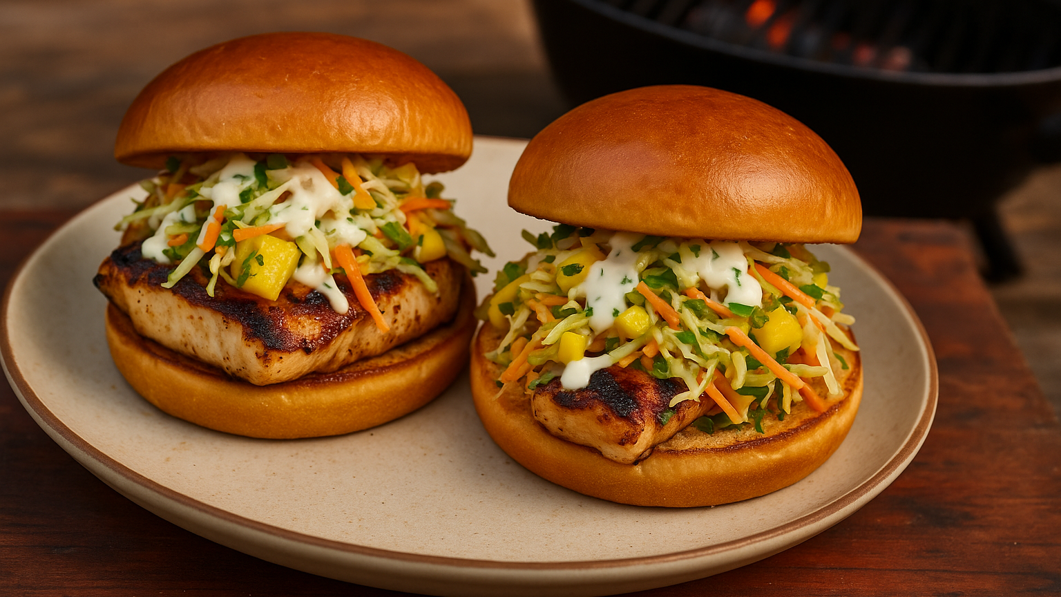 Image of Caribbean Mahi Mahi Sandwiches with Chile Lime Slaw