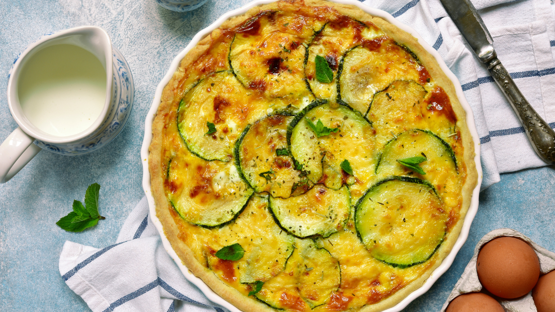 Image of 🥧 Quiche courgette chèvre fondante & dorée 🐐