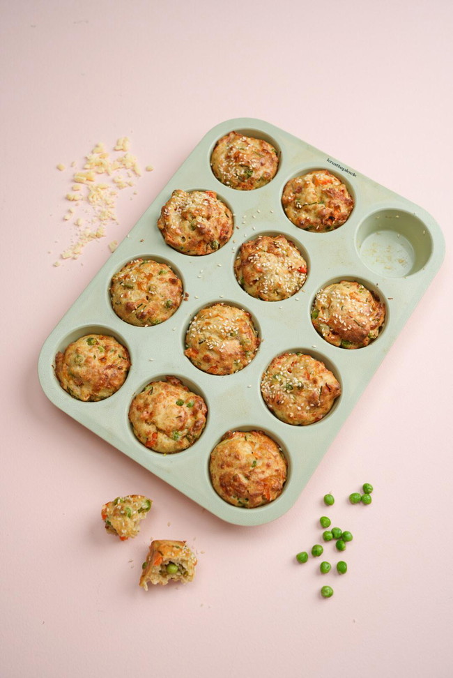 Image of Matmuffins med ärtor, paprika & ost