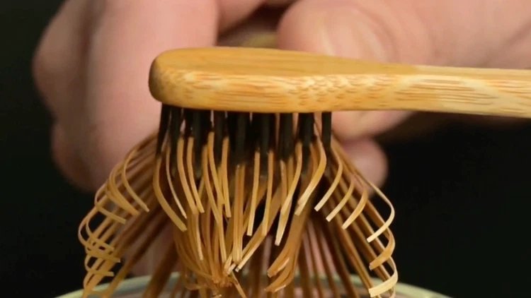Image of After you are done whisking matcha, it is important to clean off the bamboo matcha whisk before you put it back on the matcha whisk holder so it doesn’t grow mold or mildew. All you have to do is rinse...