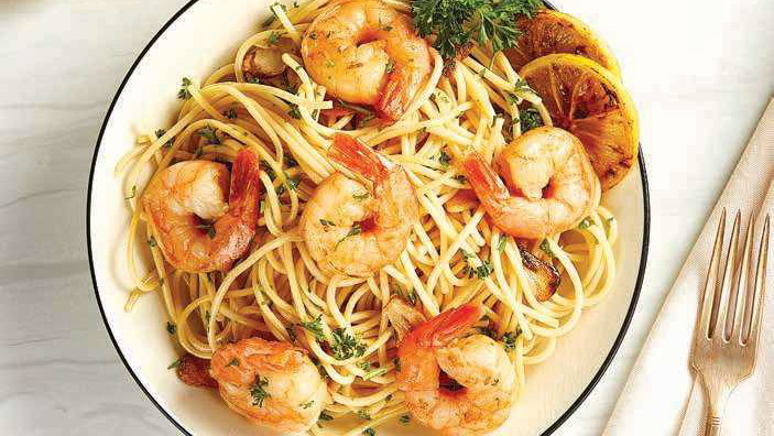 Image of Shrimp Scampi over Pasta