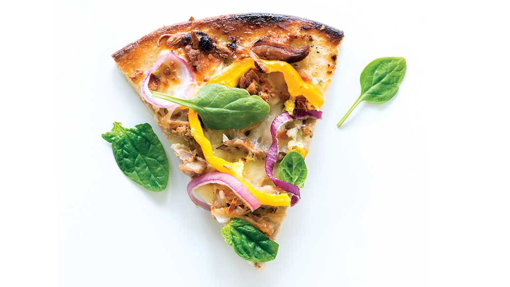 Image de la pizza au porc effiloché