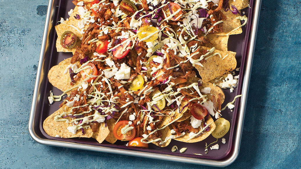 Image de nachos de porc effiloché