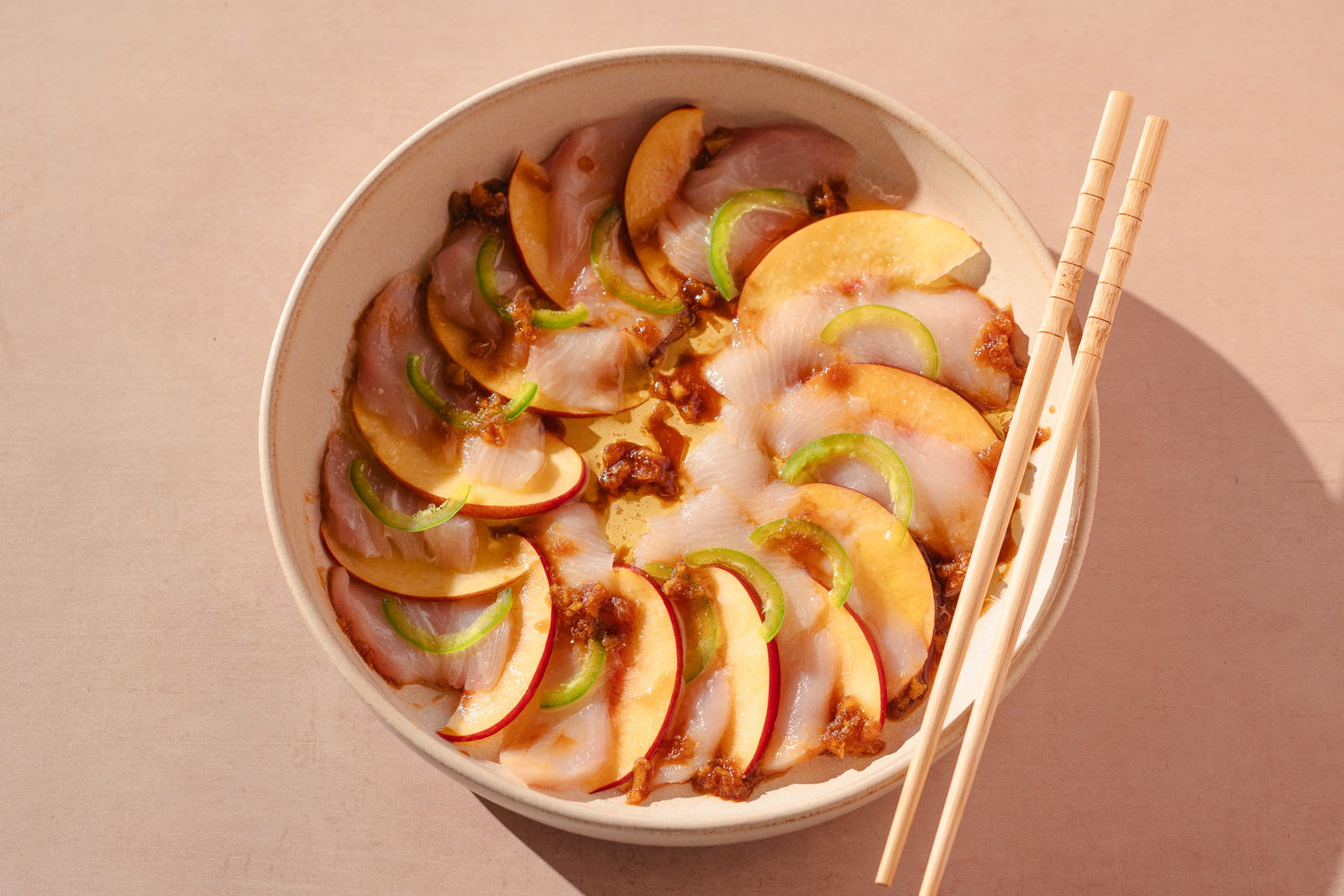 Image of Spicy Stonefruit Hamachi Crudo