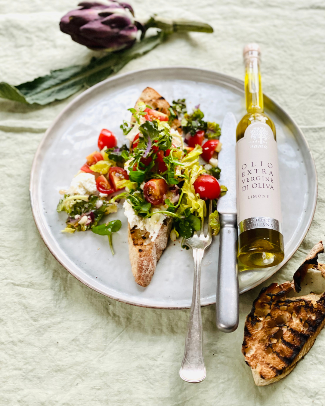 Bruschetta – med friskost og grønt