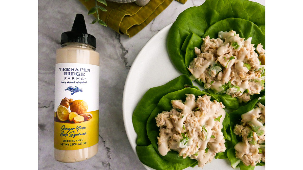 Image of Tuna Lettuce Wraps with Ginger Yuzu Aioli Squeeze