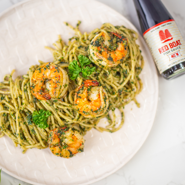 Image of Walnut Pesto With Shrimp