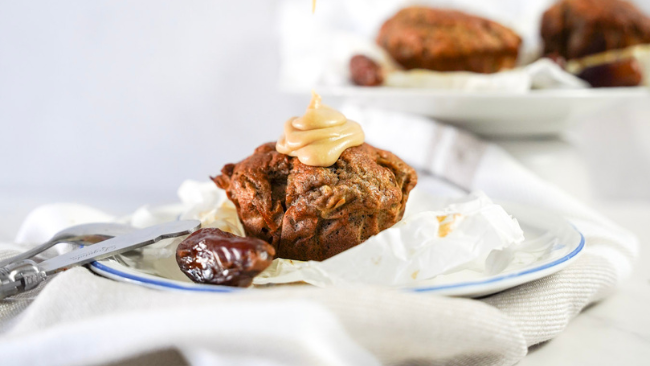 Banana and Date Puddings with a Caramel Sauce