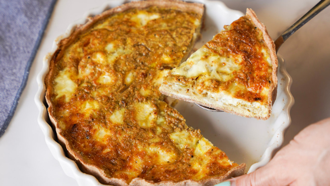Caramelised Onion and Goats Cheese Quiche