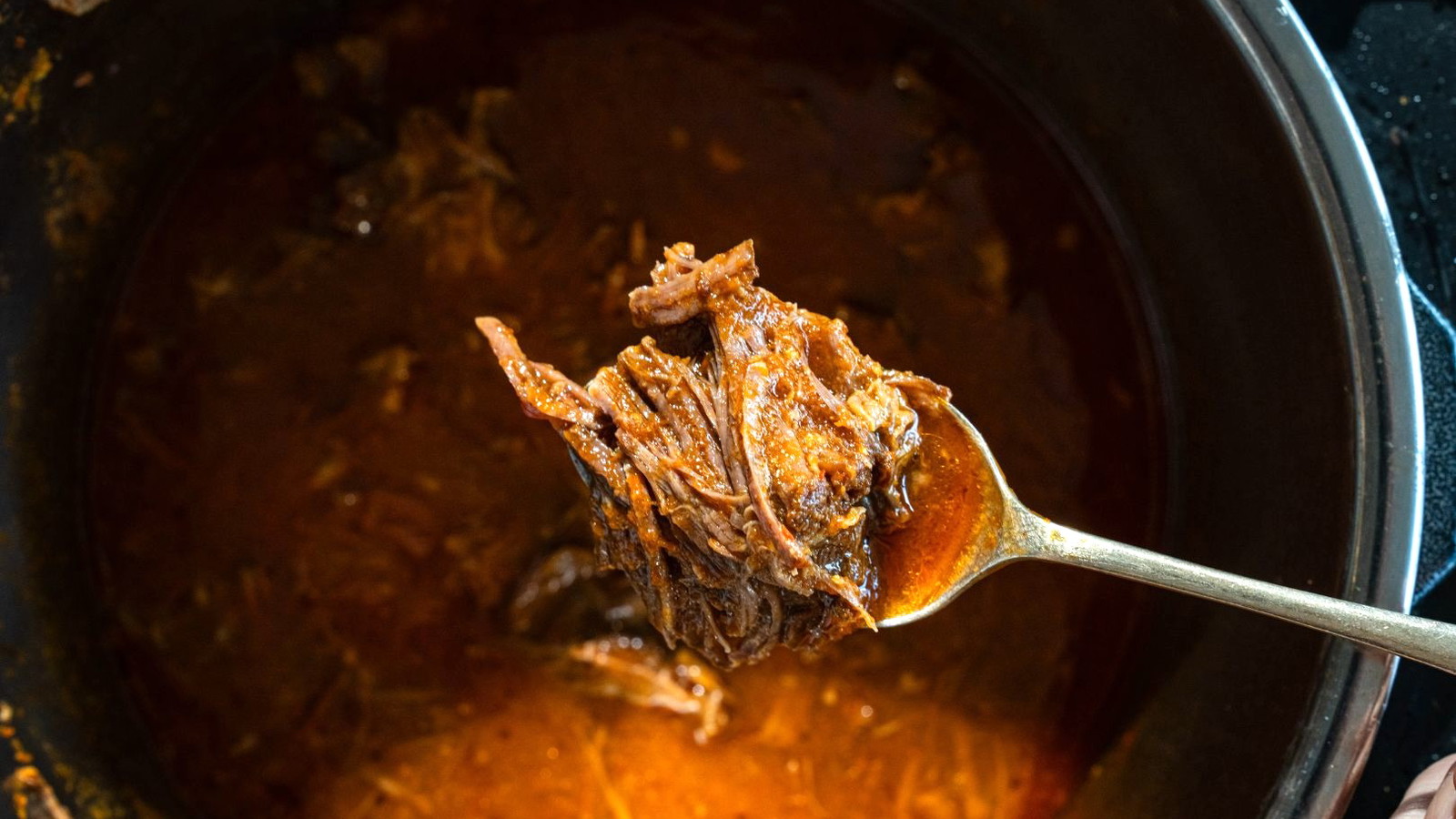 Beef tinga in the slow cooker