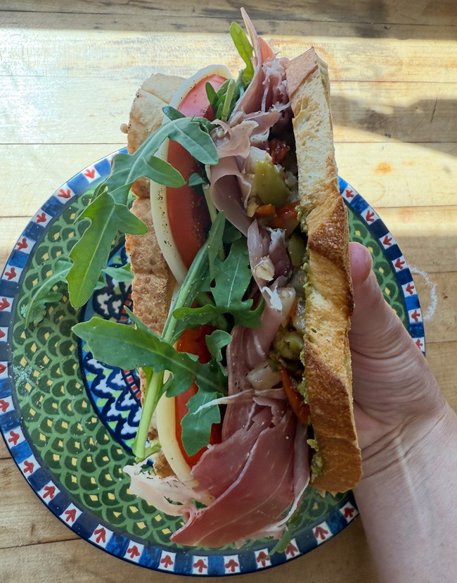 Image of Italian Deli Sandwich with Pesto and Olive Salad