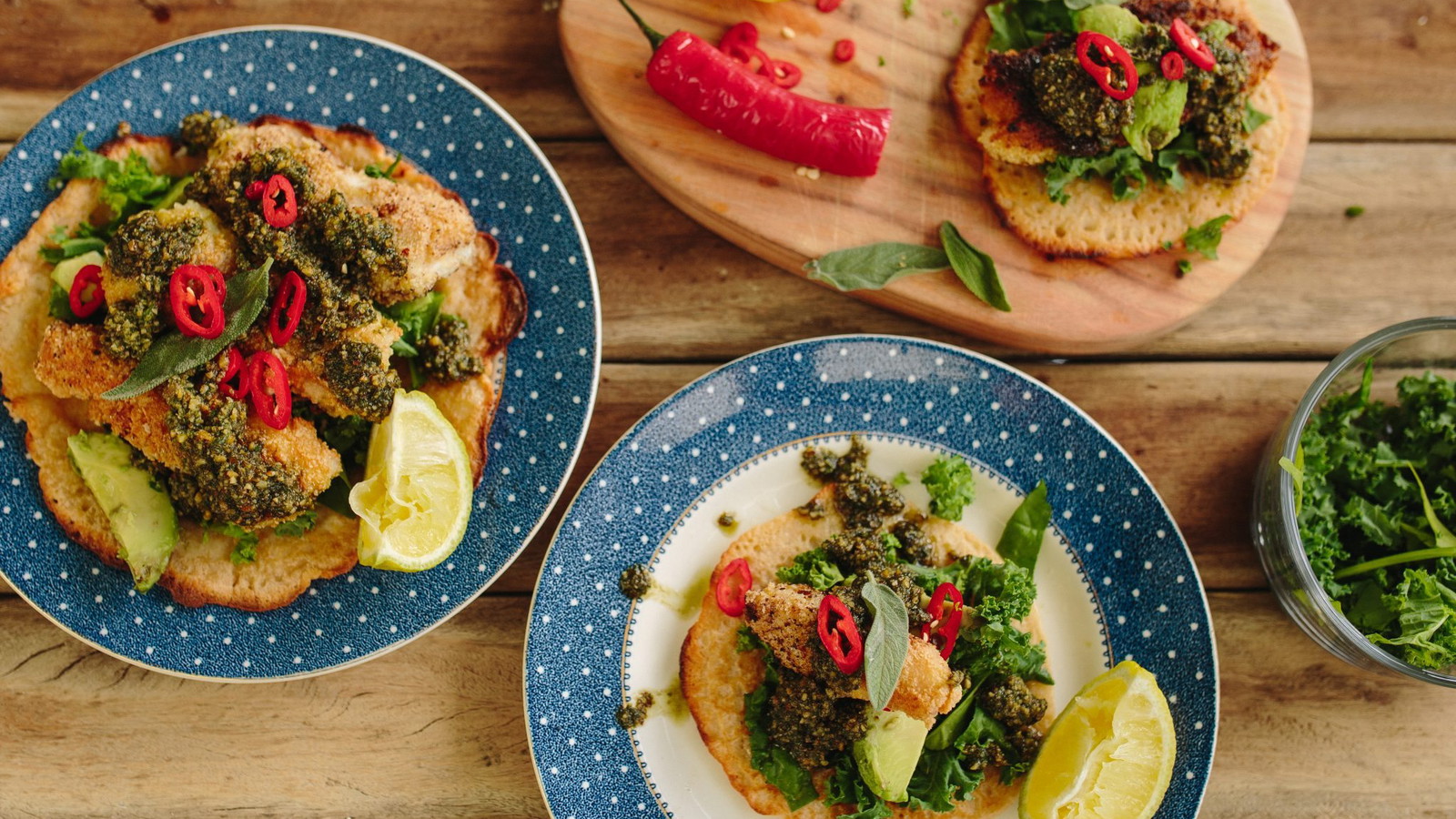 Fish Tacos on Coconut Flat Bread