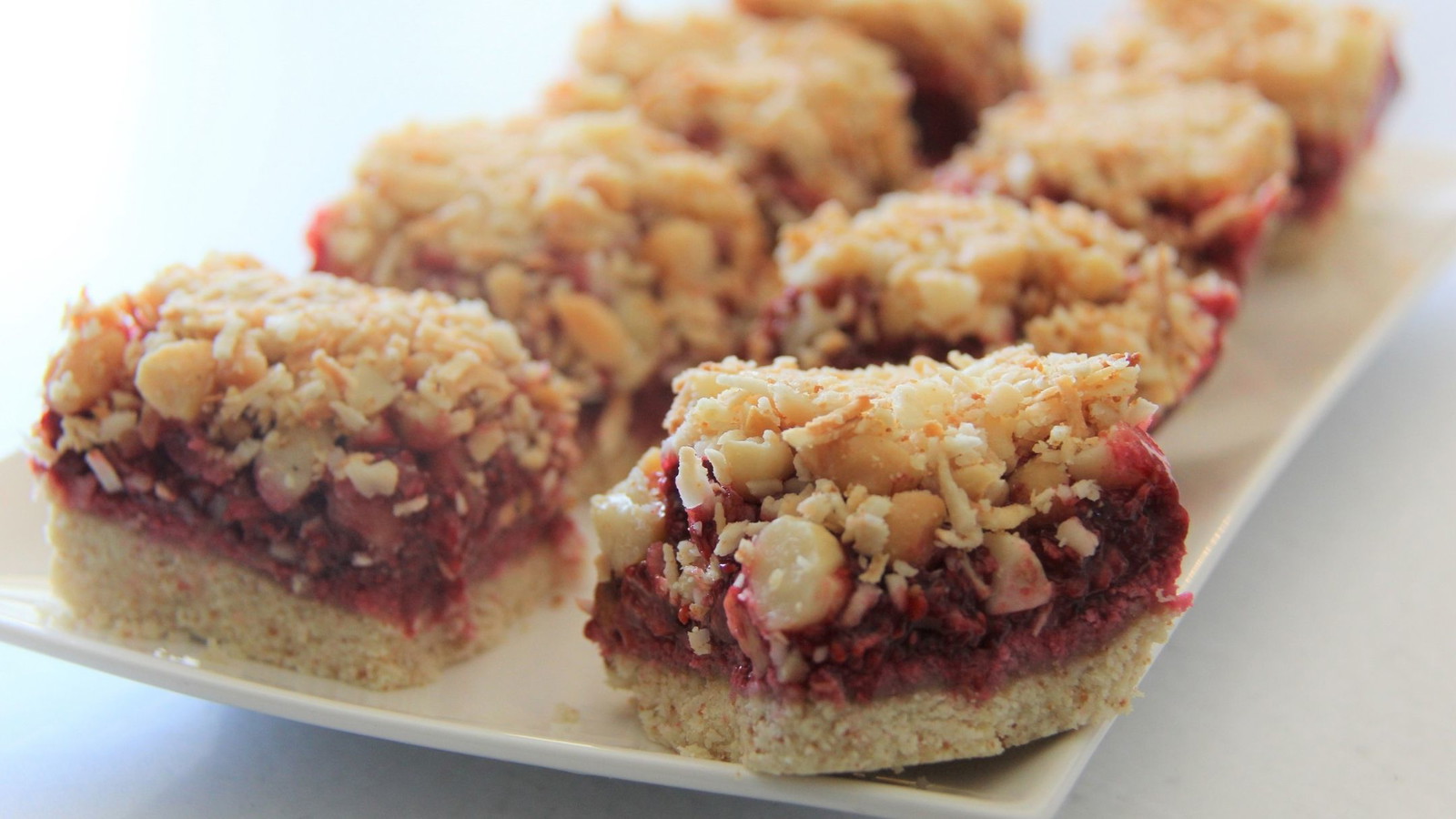 Raspberry Crumble Slice