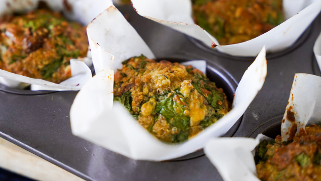 Quinoa, Spinach & Feta Muffins