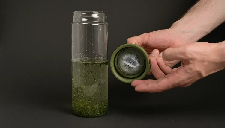 Image of Let the tea sit undisturbed for about 3 hours, either on the counter or in the refrigerator. You can pour off small amounts along the way to test the flavor. If you prefer a stronger brew, you can leave it...