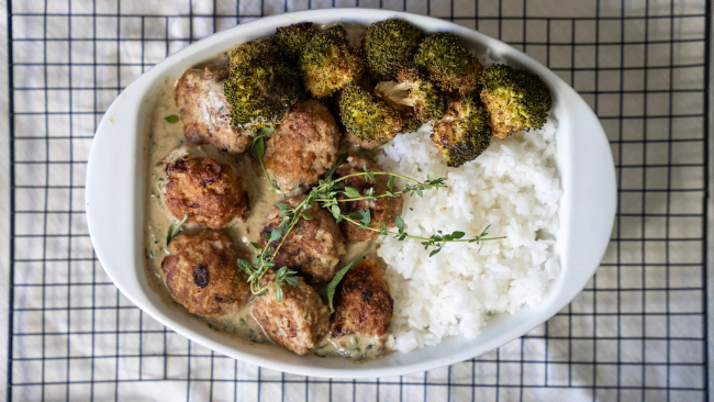 Turkey meatballs with a Coconut Herb Sauce