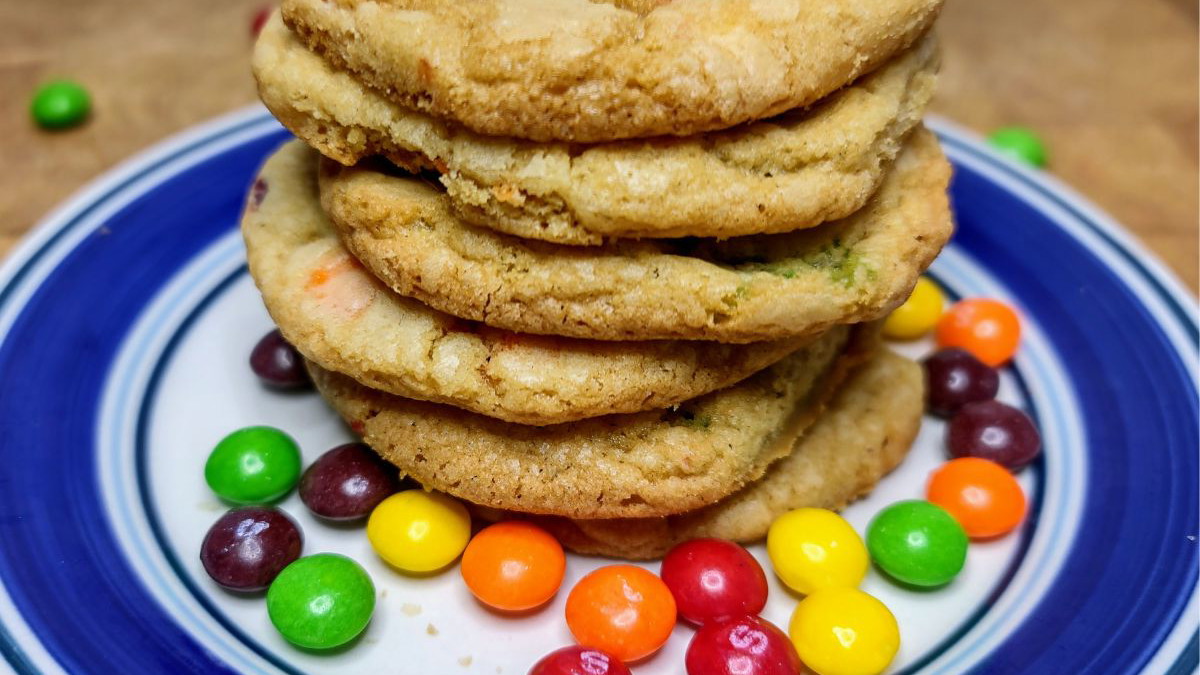 Rainbow Burst Skittles Sugar Cookies with Skittles Extract