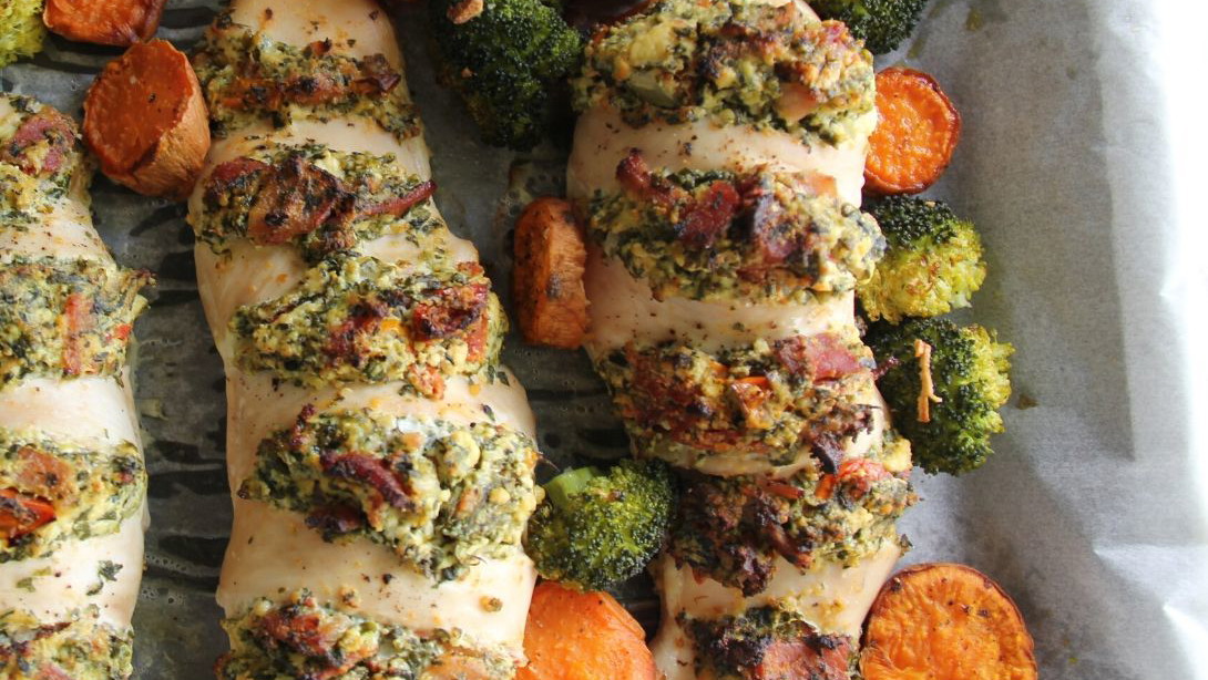 Stuffed Chicken Breast with Crispy Broccoli