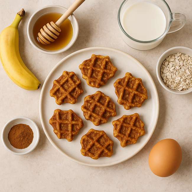 Image of Banana-Oat Mini Waffles