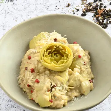 Risotto mit Artischocken und feinstem Zitronen Pfeffer