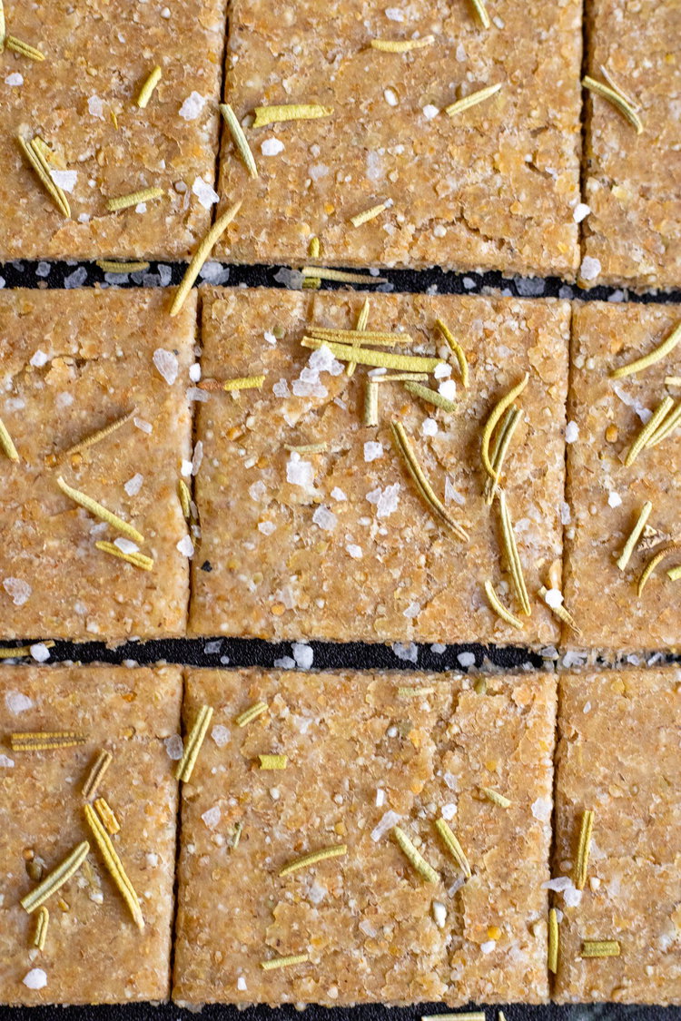 Image of Brush the crackers with a bit of oil and sprinkle...