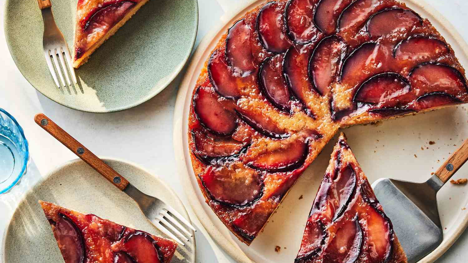 Plum Flavor Extract Upside‑Down Cake | Moist Plum Extract Caramel Cake