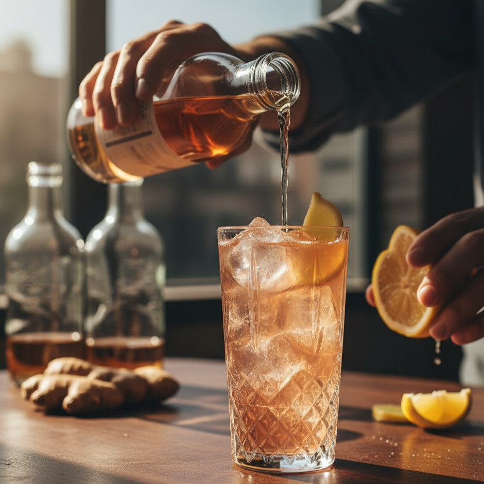 Alkoholfreier Pink Ginger Fizz